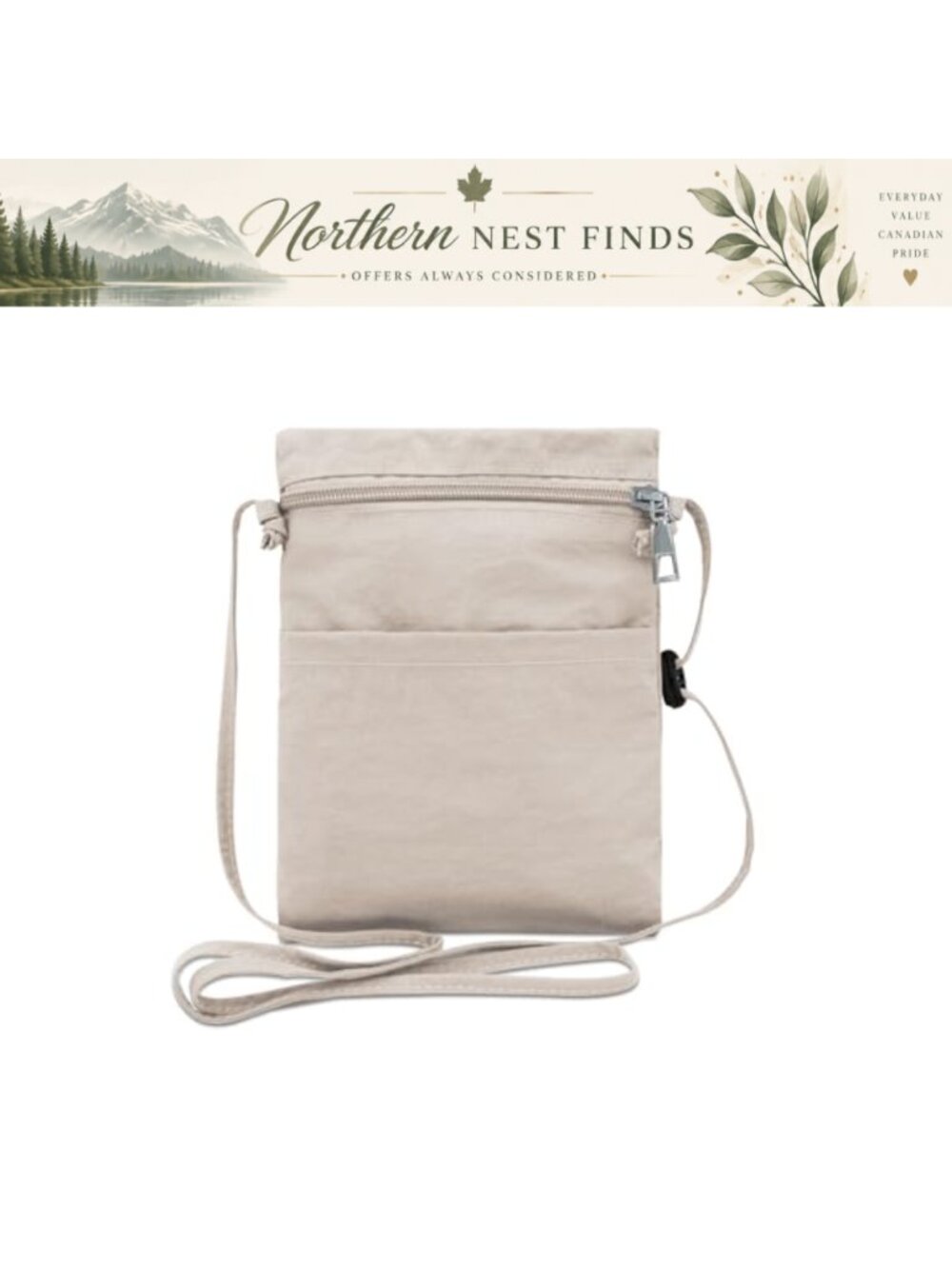 Ultralight Nylon Crossbody Phone Purse Zippered Small Smartphone Bag